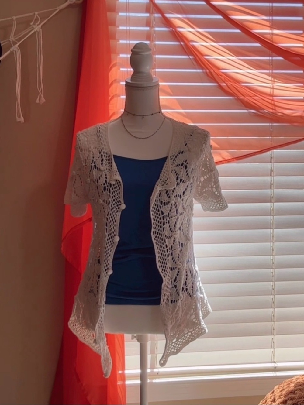 White Crochet Cardigan